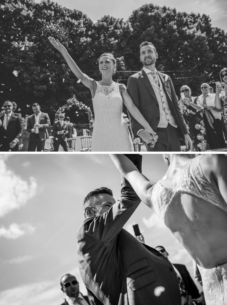 huwelijksfotograaf, trouwen, buitenceremonie, bruidspaar, bruiloft, viering
